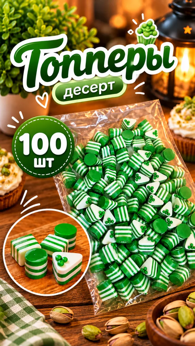 Топпер «Десерт» для крышки стаканчика